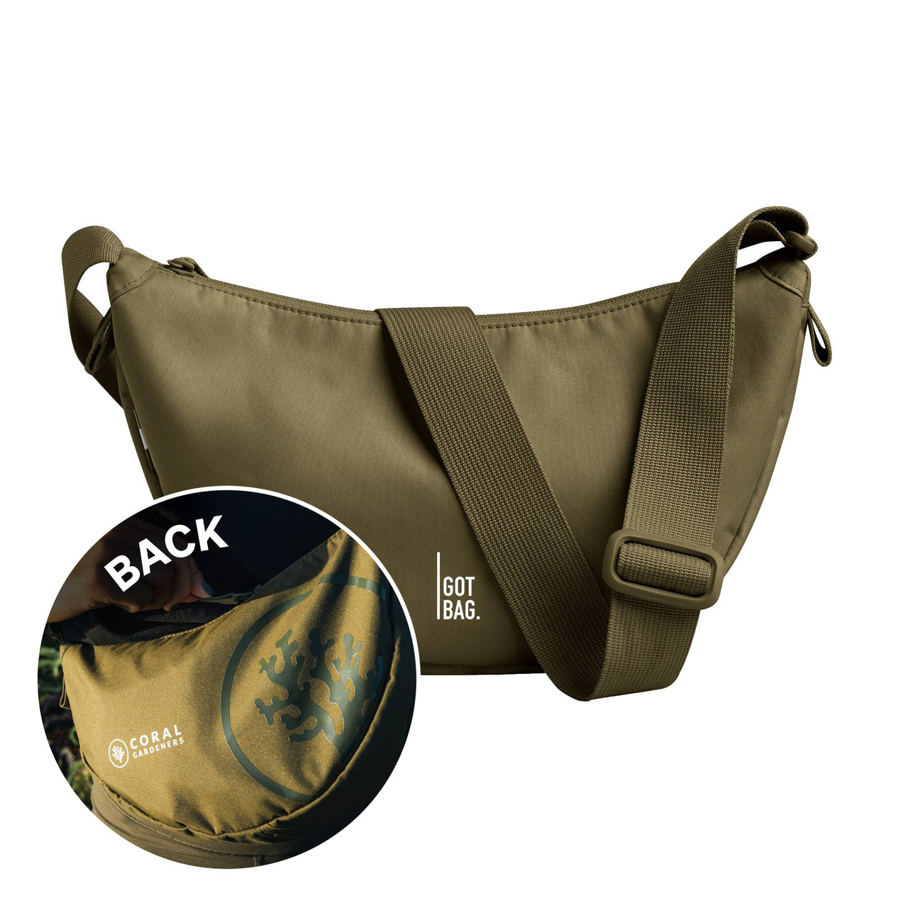 GOT BAG Moon Bag small crocodile Coral Gardeners beidseitig