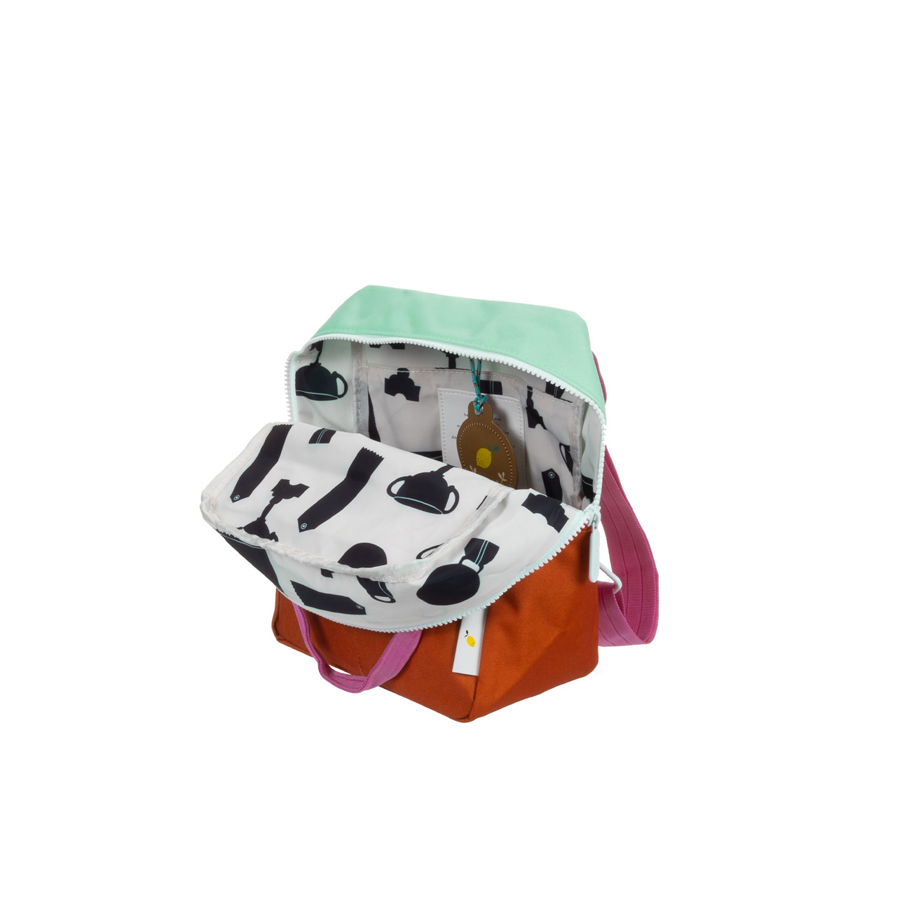 Sticky Lemon Kinder-Rucksack CB gravel orange offen