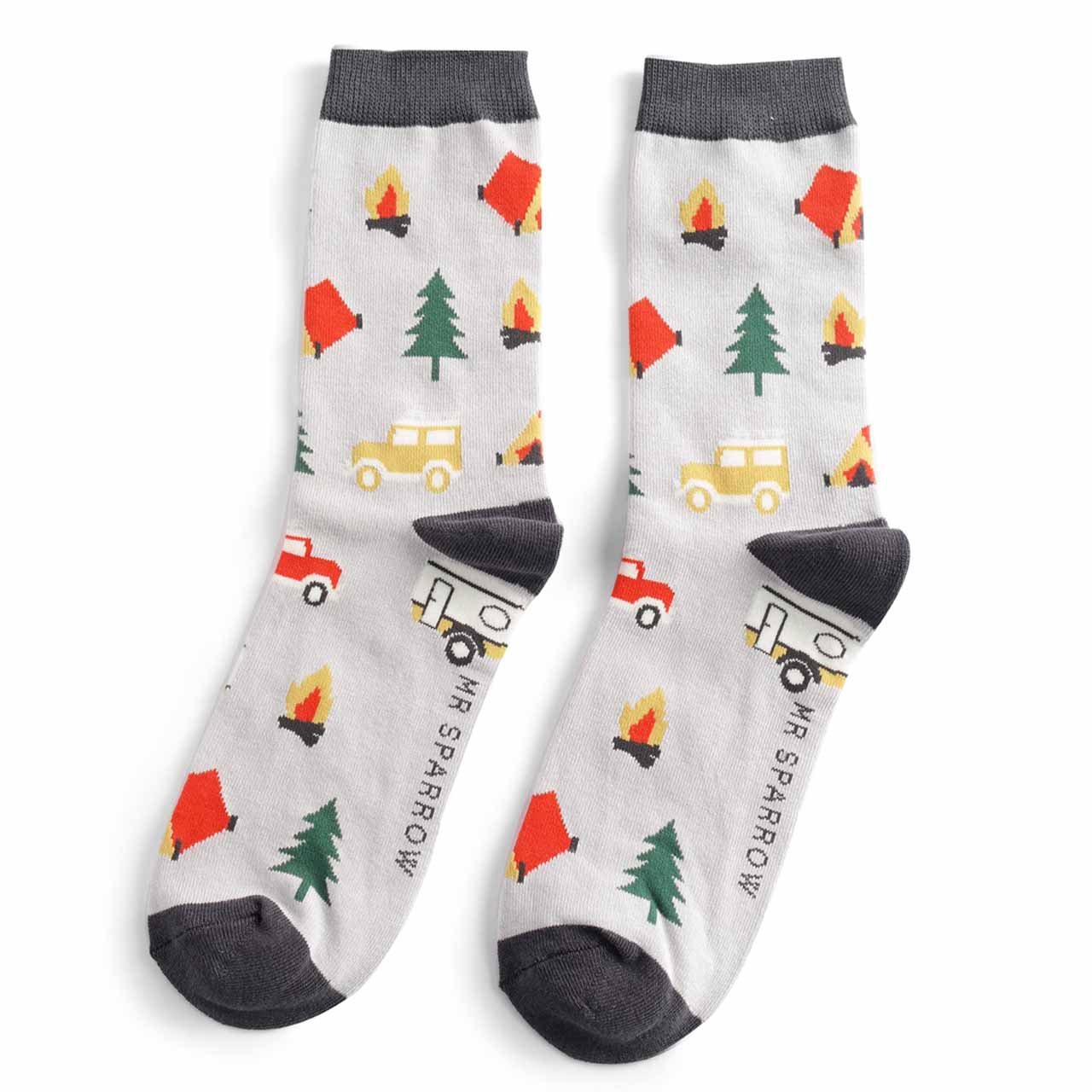 Mr. Sparrow Socken Camping grau