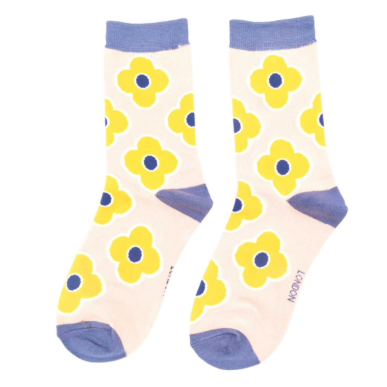 Miss Sparrow Socken Retro Blumen rosa