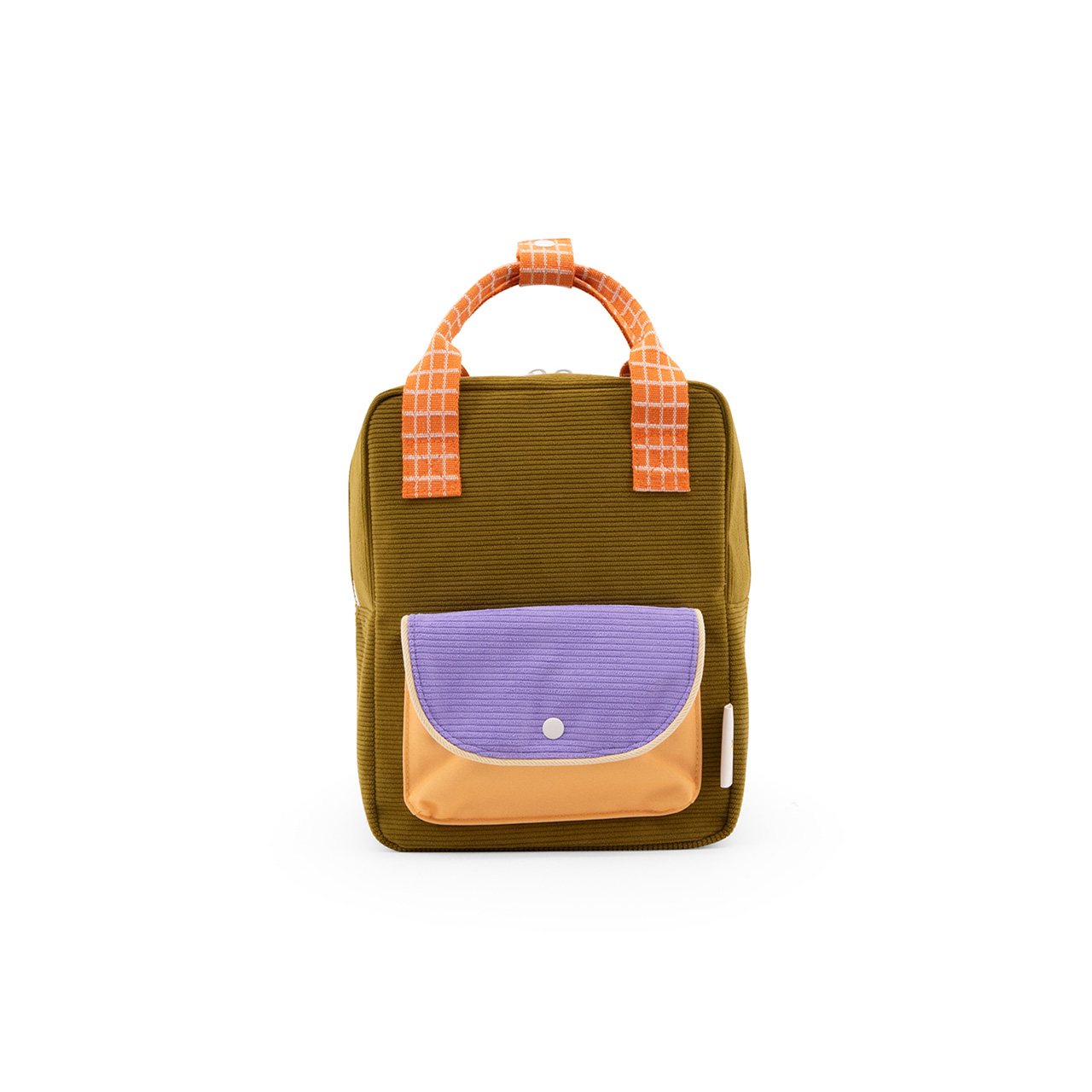 Sticky Lemon Kinder-Rucksack farmhouse cord green front
