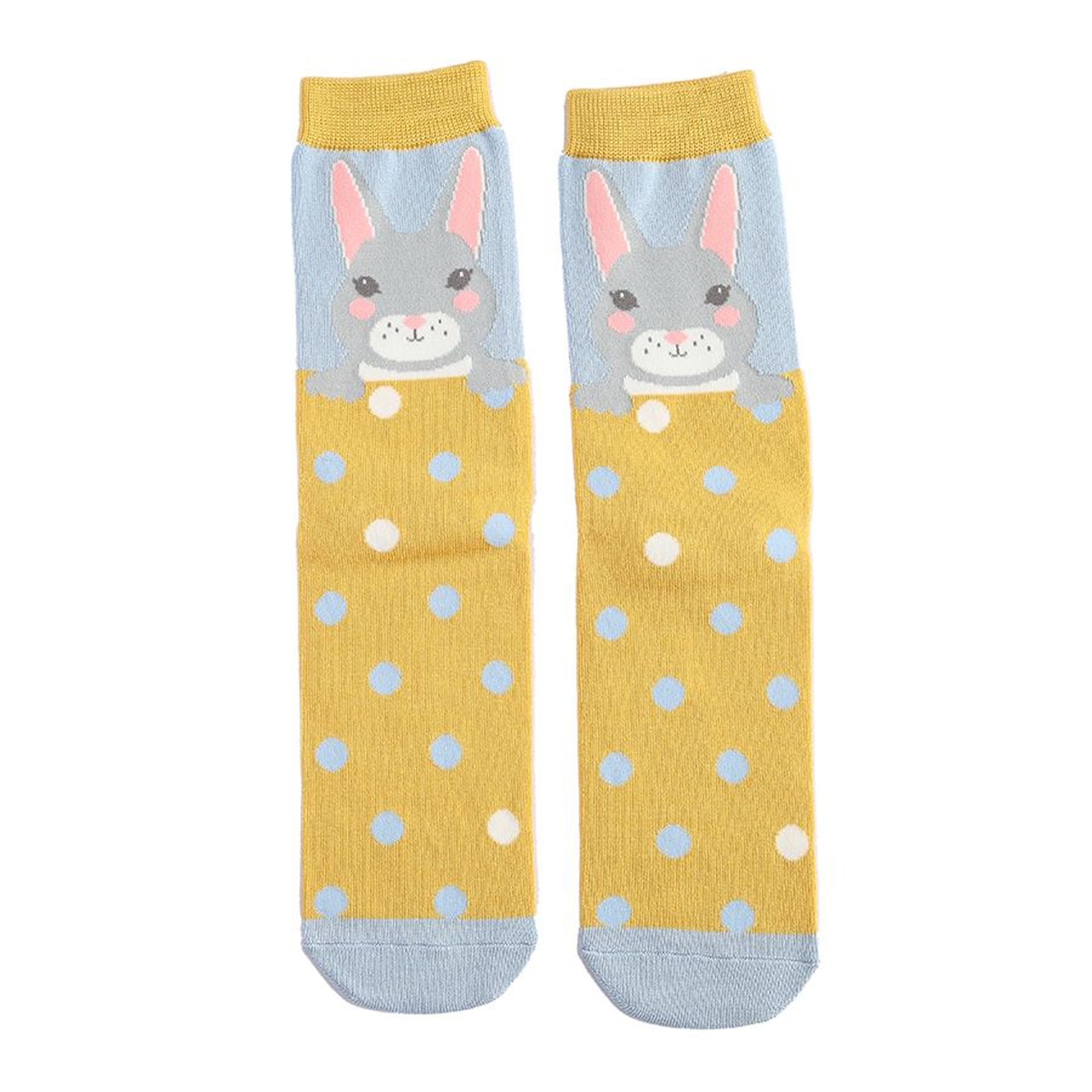 Miss Sparrow Socken Häschen gelb