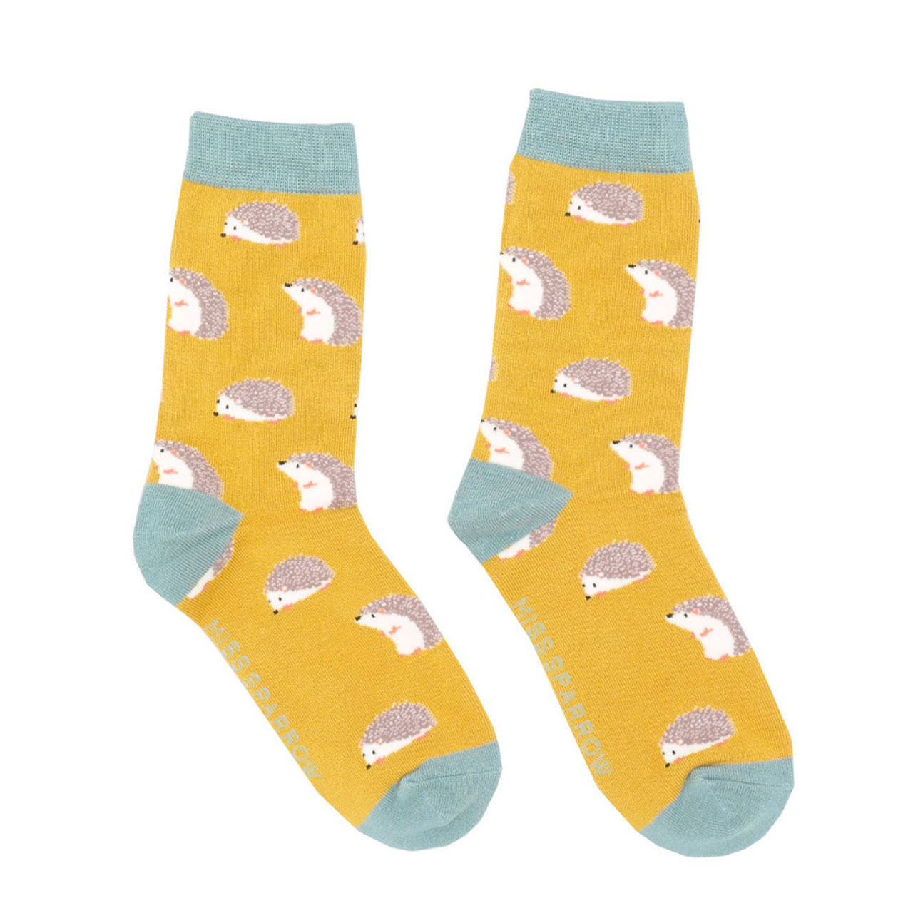 Miss Sparrow Socken Igel gelb