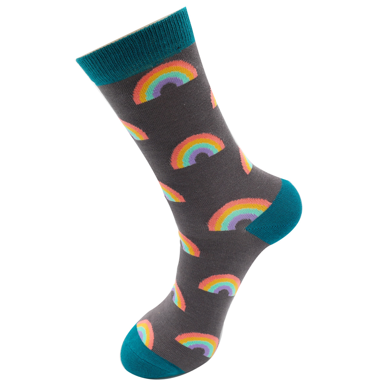Mr. Heron Socken Regenbogen grau Model