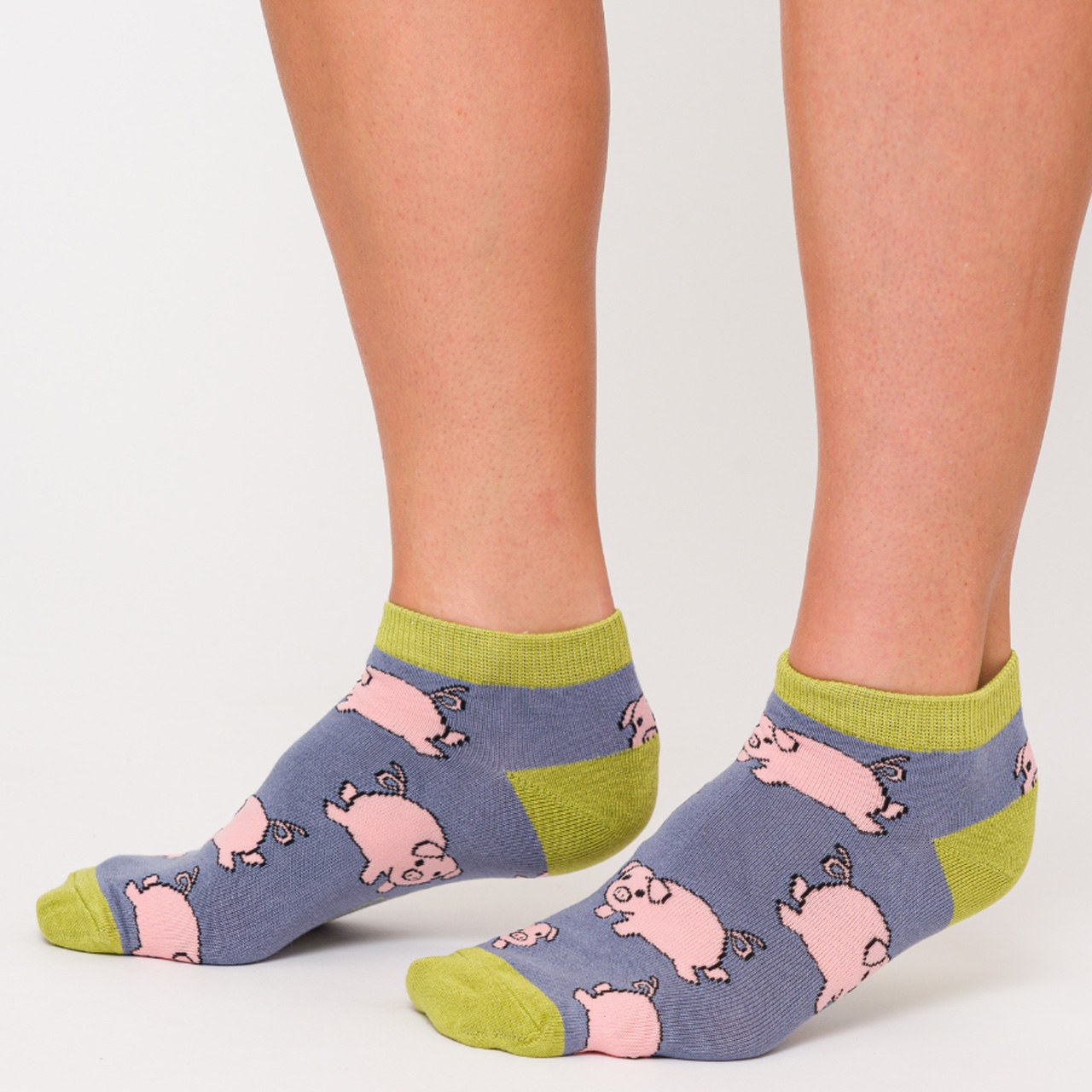 Miss Sparrow Socken low Schweine grau Model